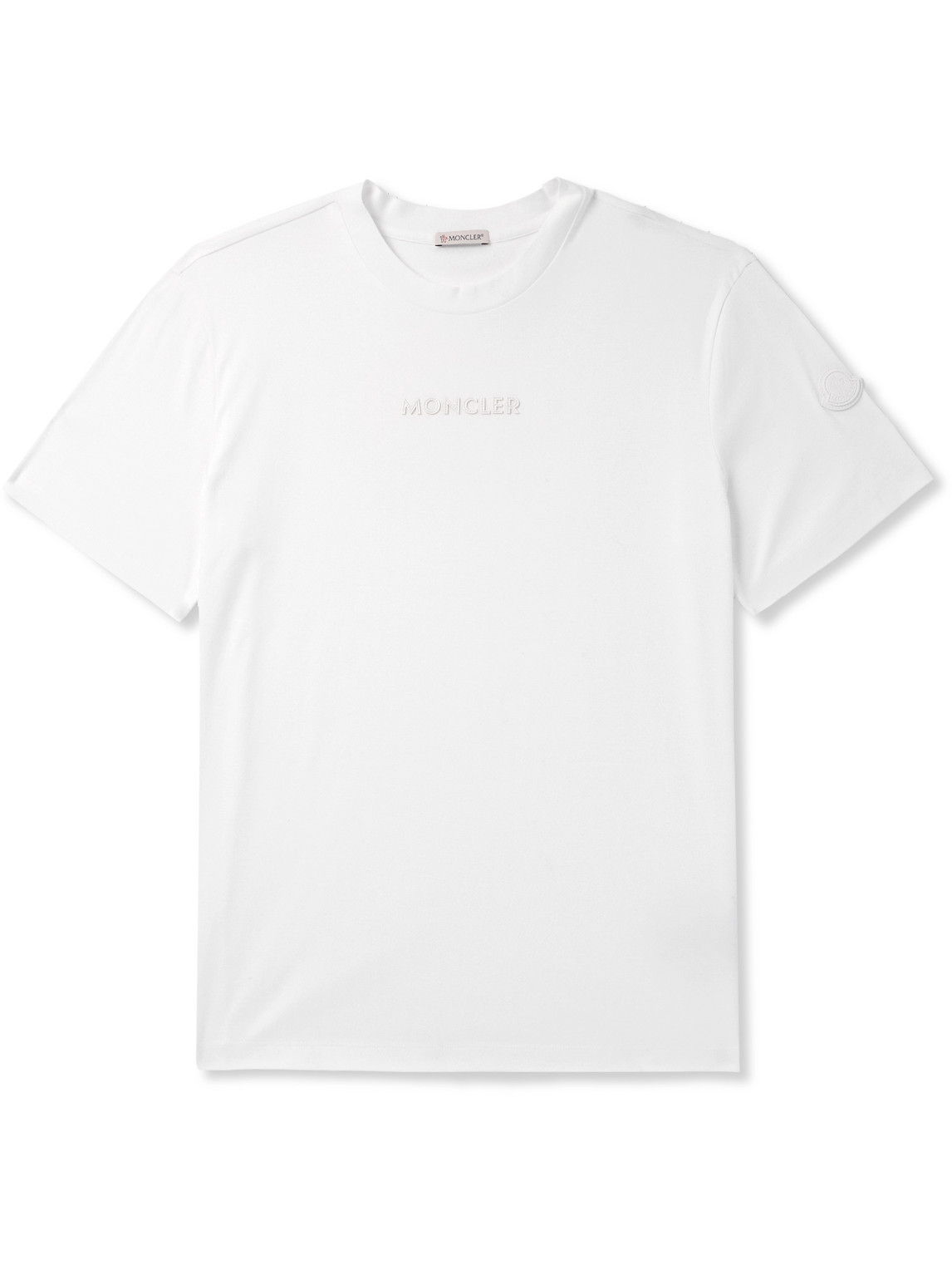 Moncler Logo-appliquéd Cotton-jersey T-shirt In White