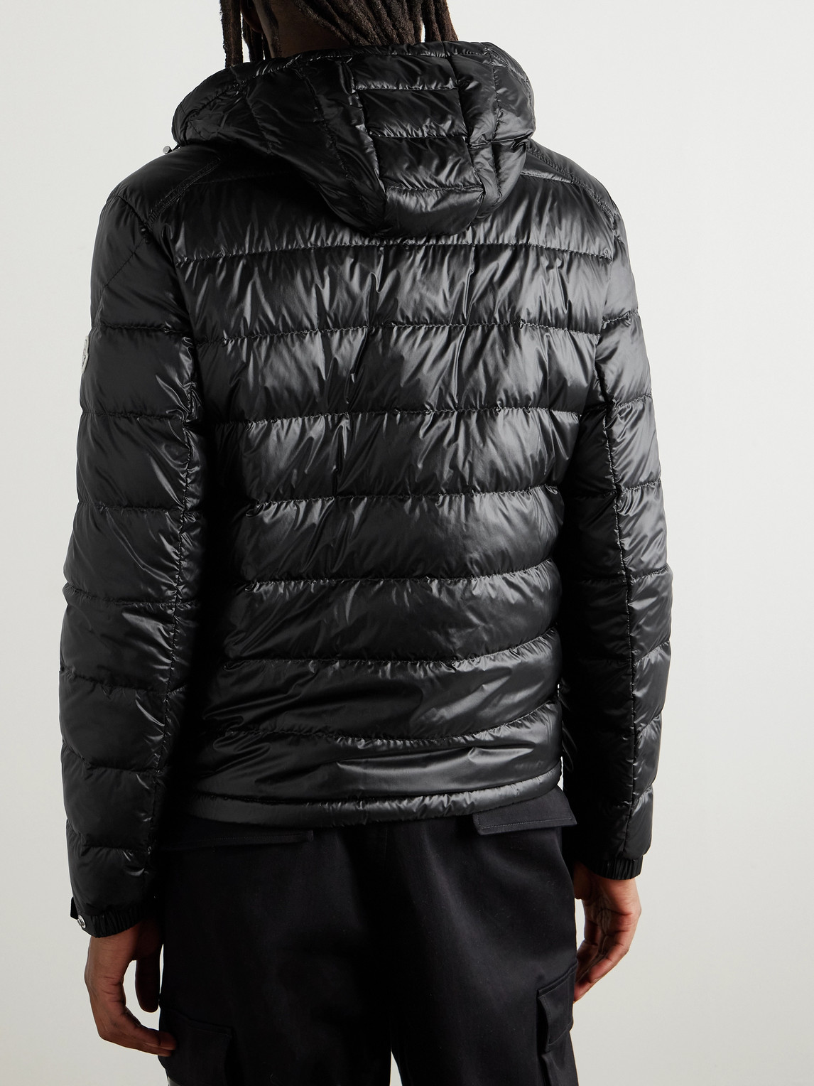 Moncler Gliere Logo-appliquéd Quilted Glossed-nylon Down Hooded Jacket In Black