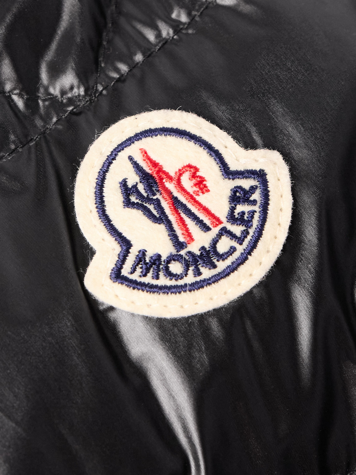 Moncler Gliere Logo-appliquéd Quilted Glossed-nylon Down Hooded Jacket In Black