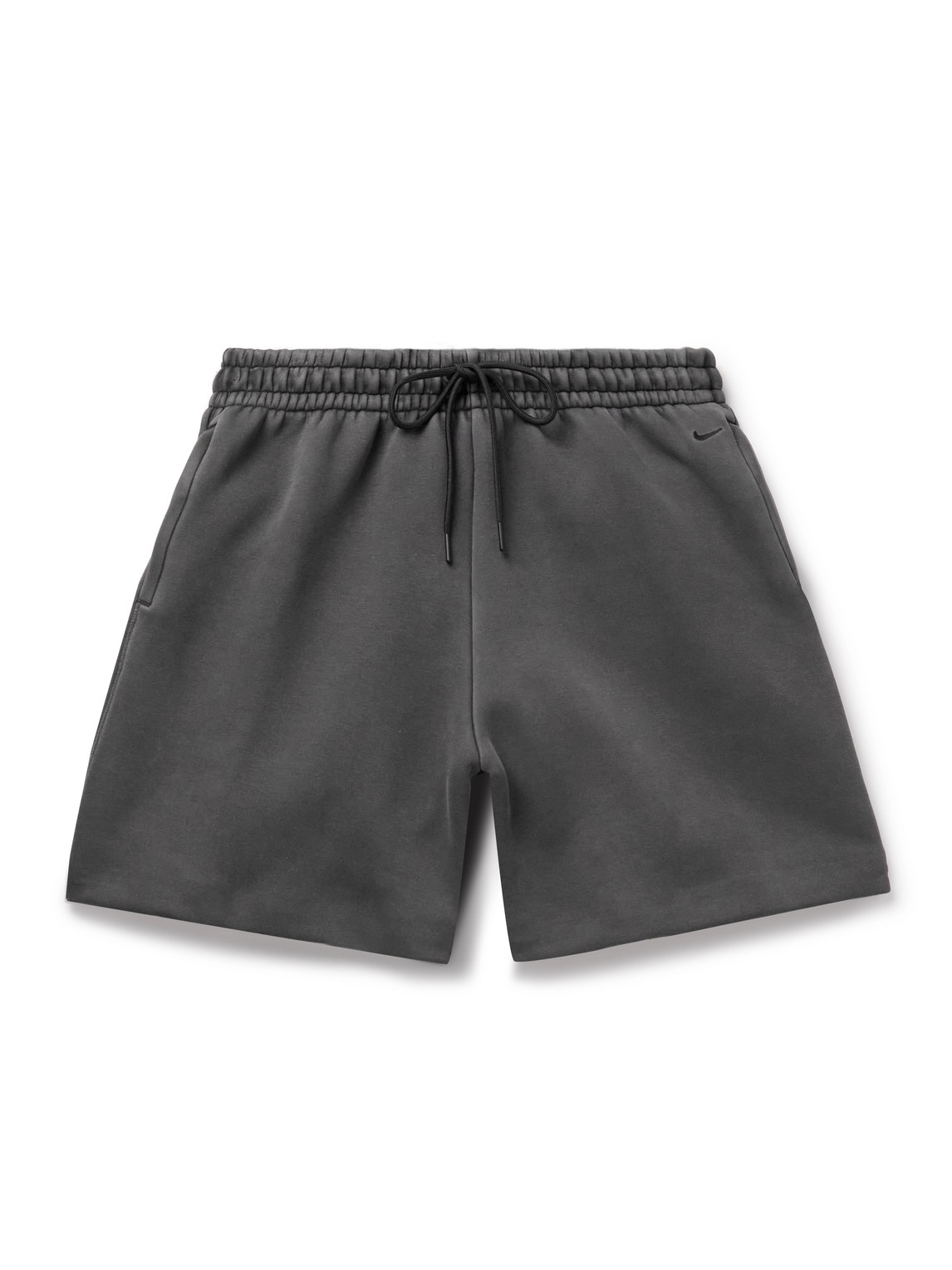 Nike Wide-leg Garment-dyed Tech-fleece Drawstring Shorts In Multi