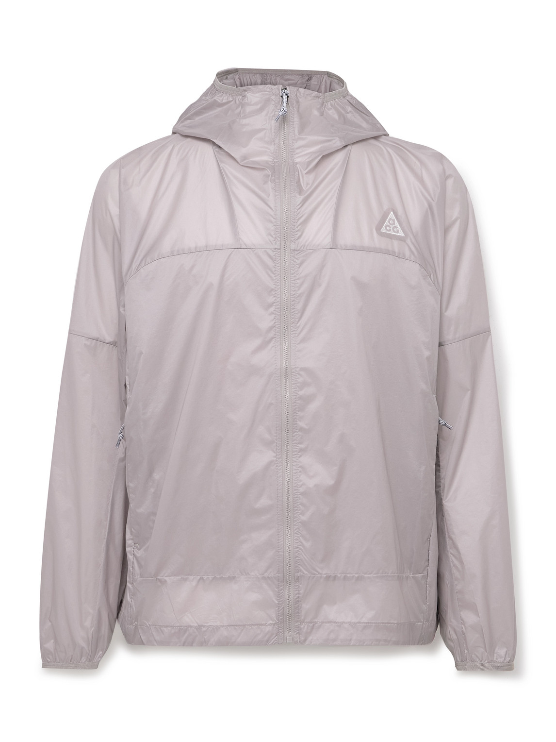 Nike Acg Cinder Cone Logo-embroidered Nylon Hooded Jacket In Gray