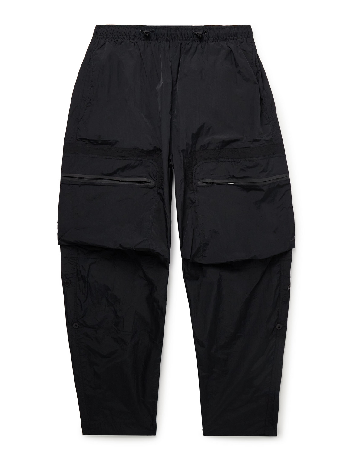 Nike Tech Tapered Nylon Cargo Trousers In Black