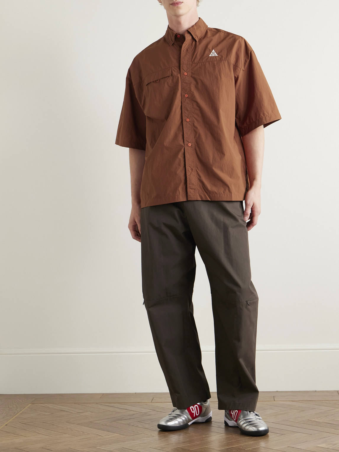 Nike Acg Orb Weaver Oversized Logo-embroidered Nylon Shirt