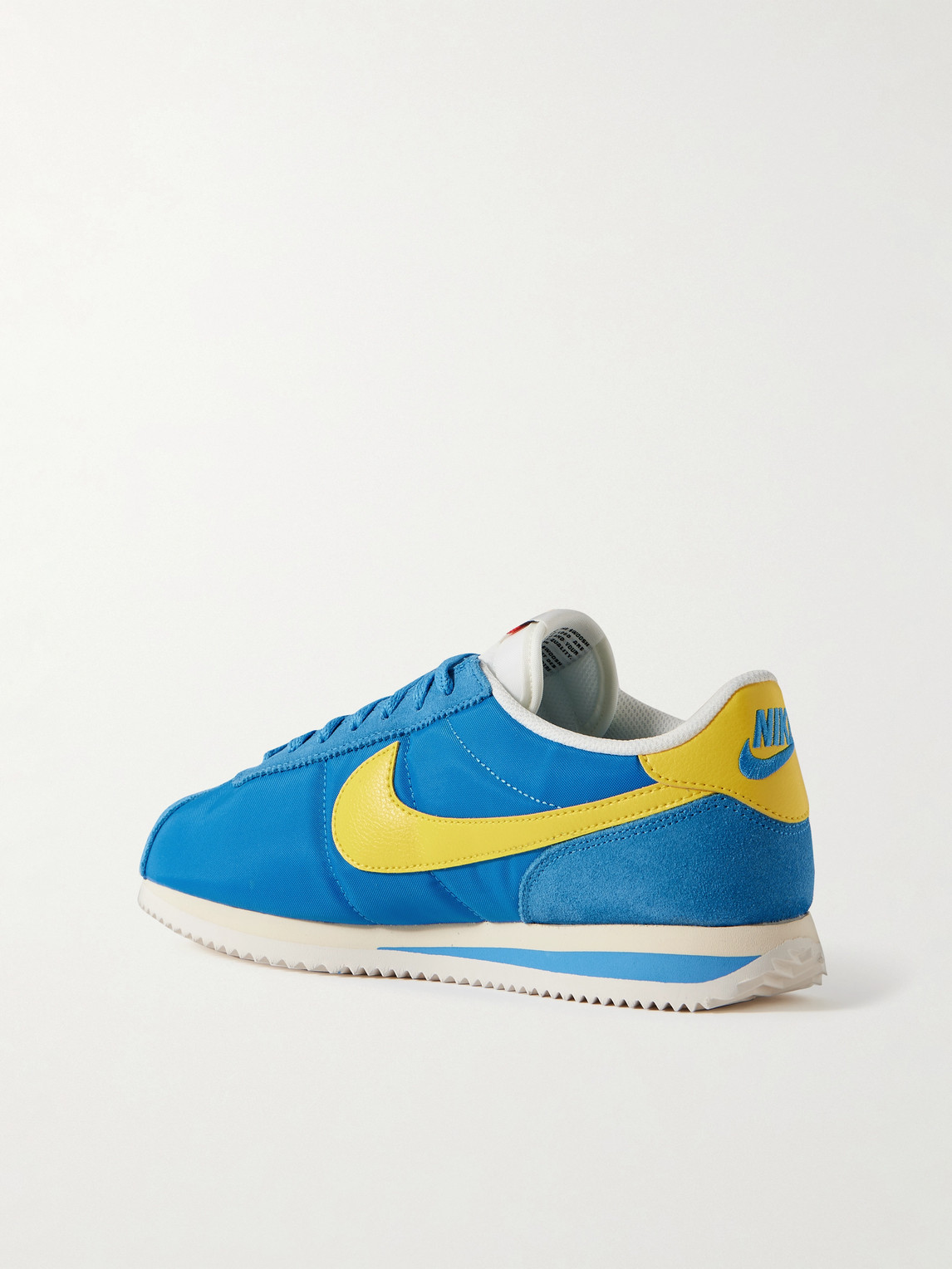 Nike Cortez Suede And Leather-trimmed Shell Sneakers In Blue