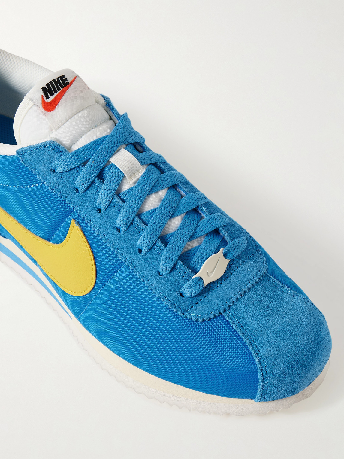 Nike Cortez Suede And Leather-trimmed Shell Sneakers In Blue