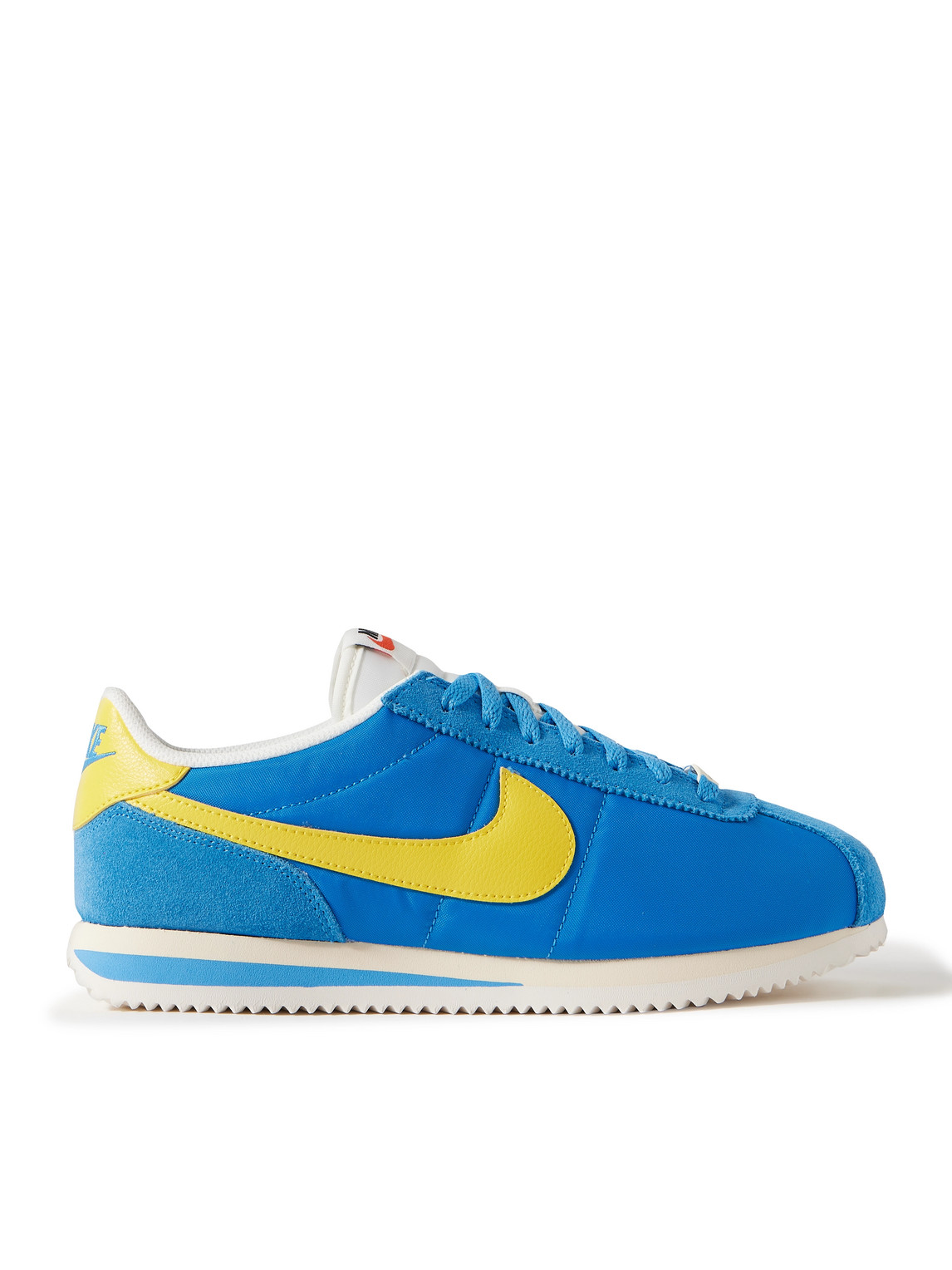 Nike Cortez Suede And Leather-trimmed Shell Sneakers In Blue