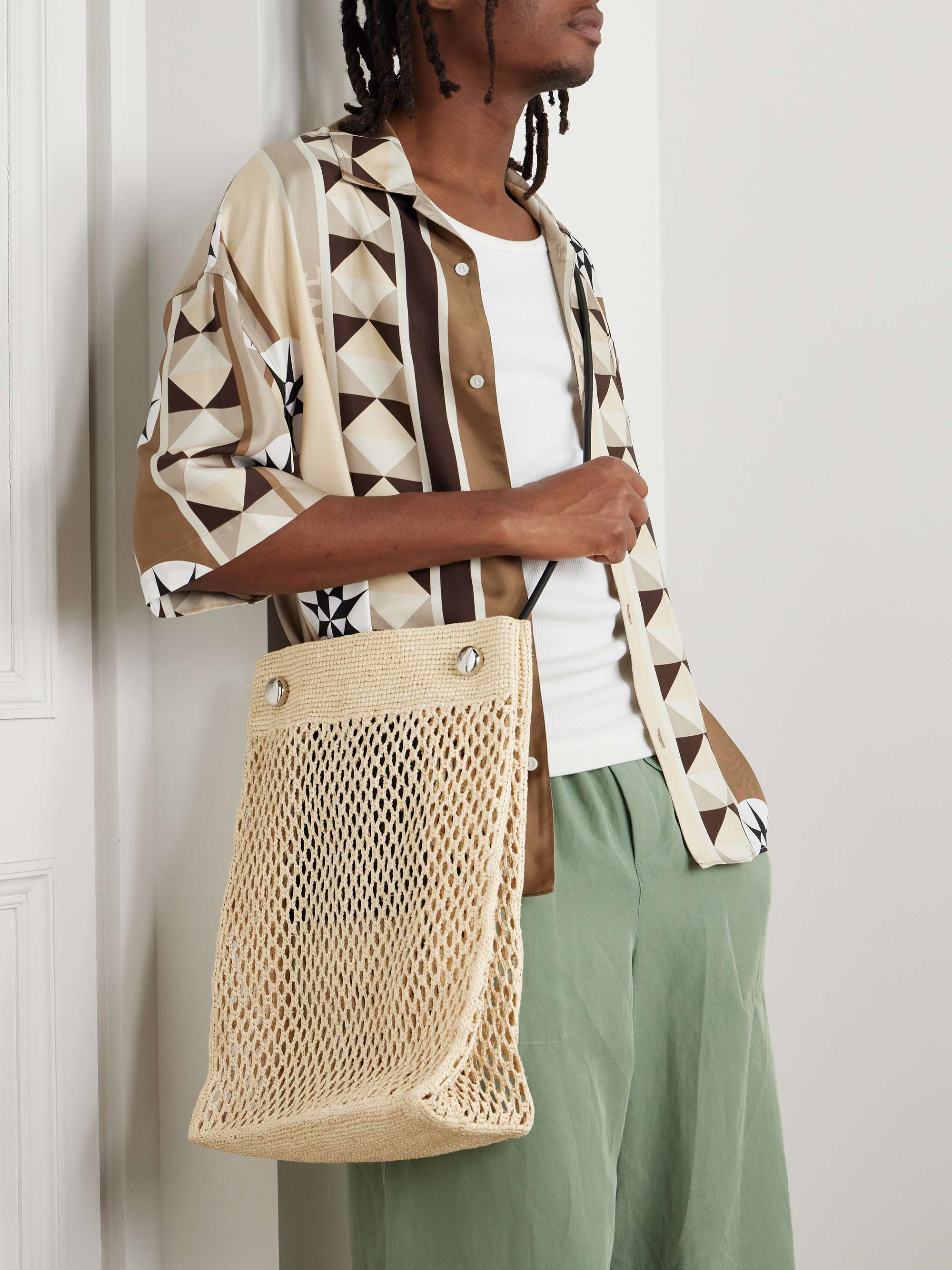 LOEWE + Paula's Ibiza ラフィア トートバッグ レザートリム LOEWE + Paula's Ibiza ラフィア トートバッグ レザートリム