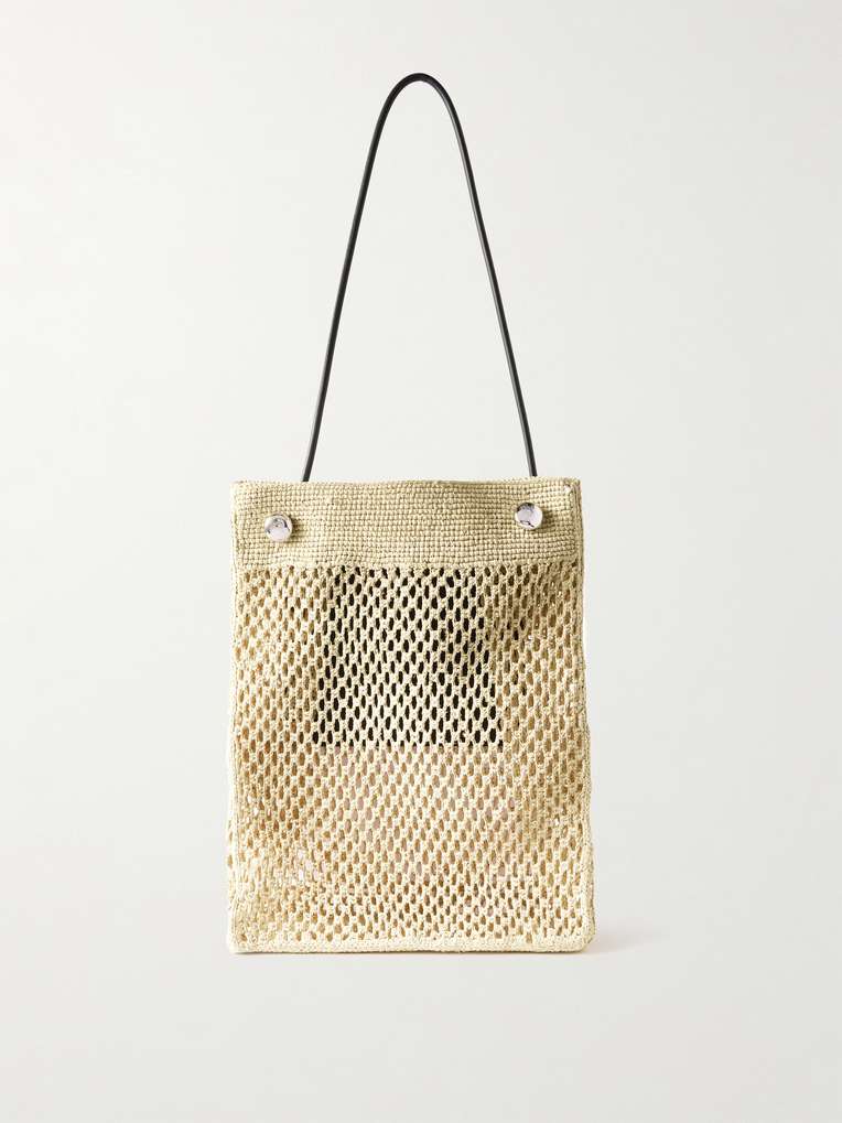 Loewe — + Paula's Ibiza Leather-Trimmed Raffia Tote Bag