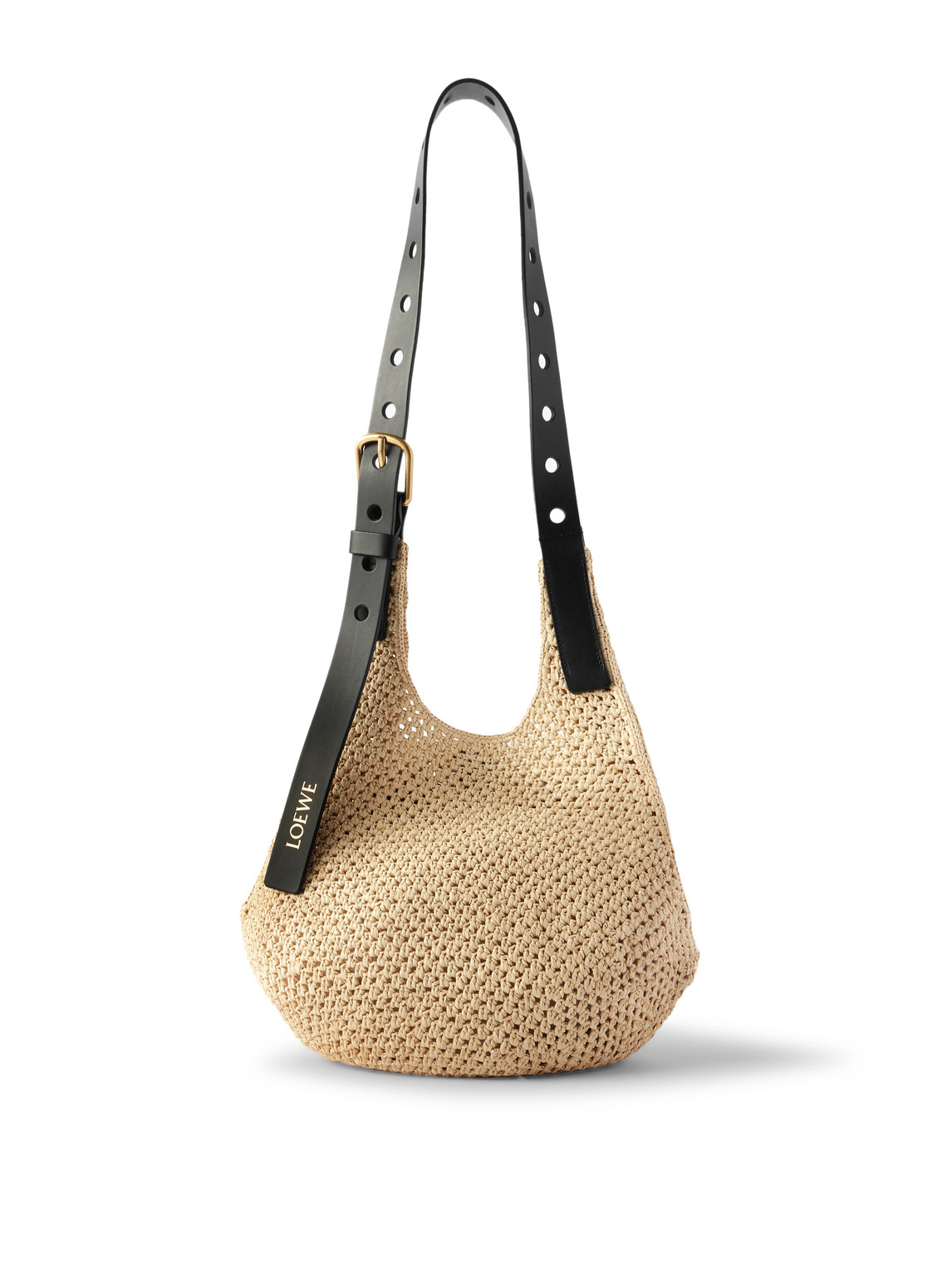 Loewe Paula's Ibiza Leather-trimmed Woven Raffia Tote Bag In Neutrals