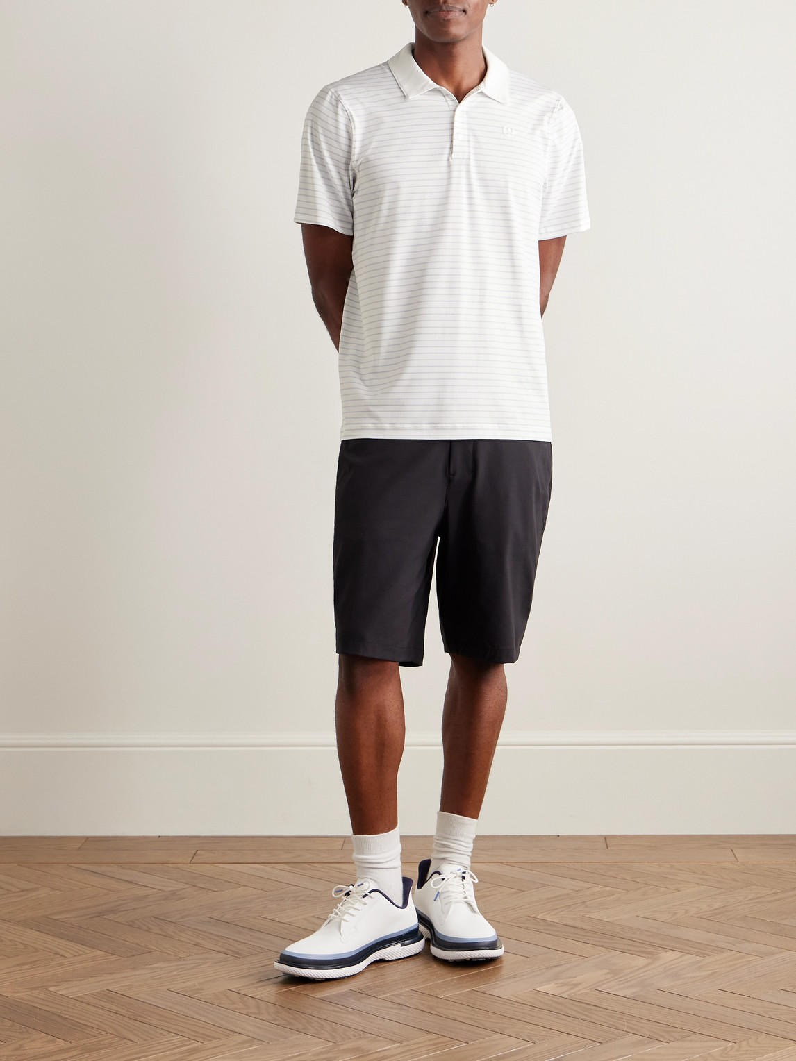 Lululemon Logo-appliquéd Striped Recycled-jersey Polo Shirt