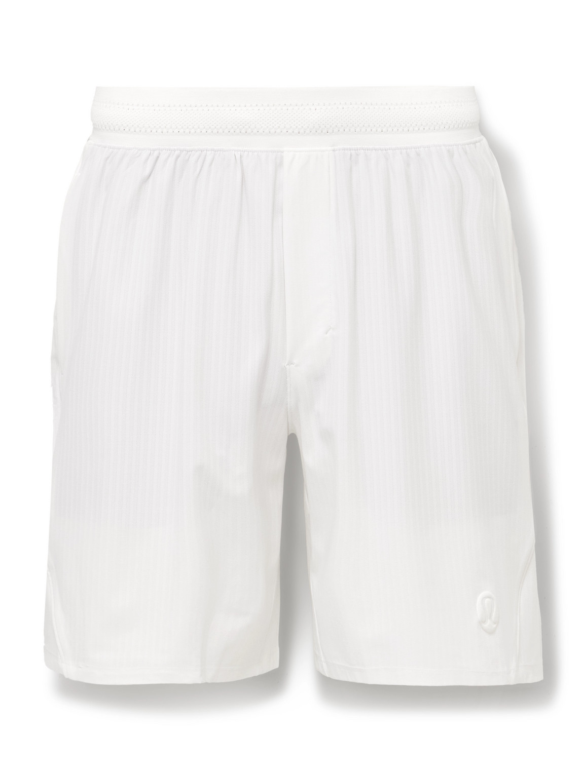 Straight-Leg 7&quot; Striped Recycled-Mesh Tennis Shorts