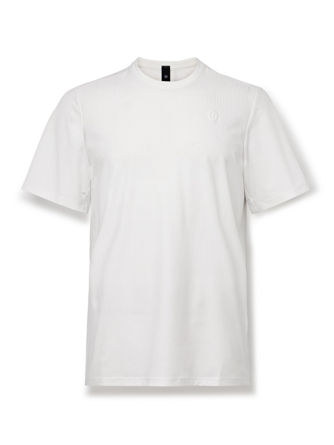 Lululemon Logo-appliquéd Striped Recycled-mesh Tennis T-shirt