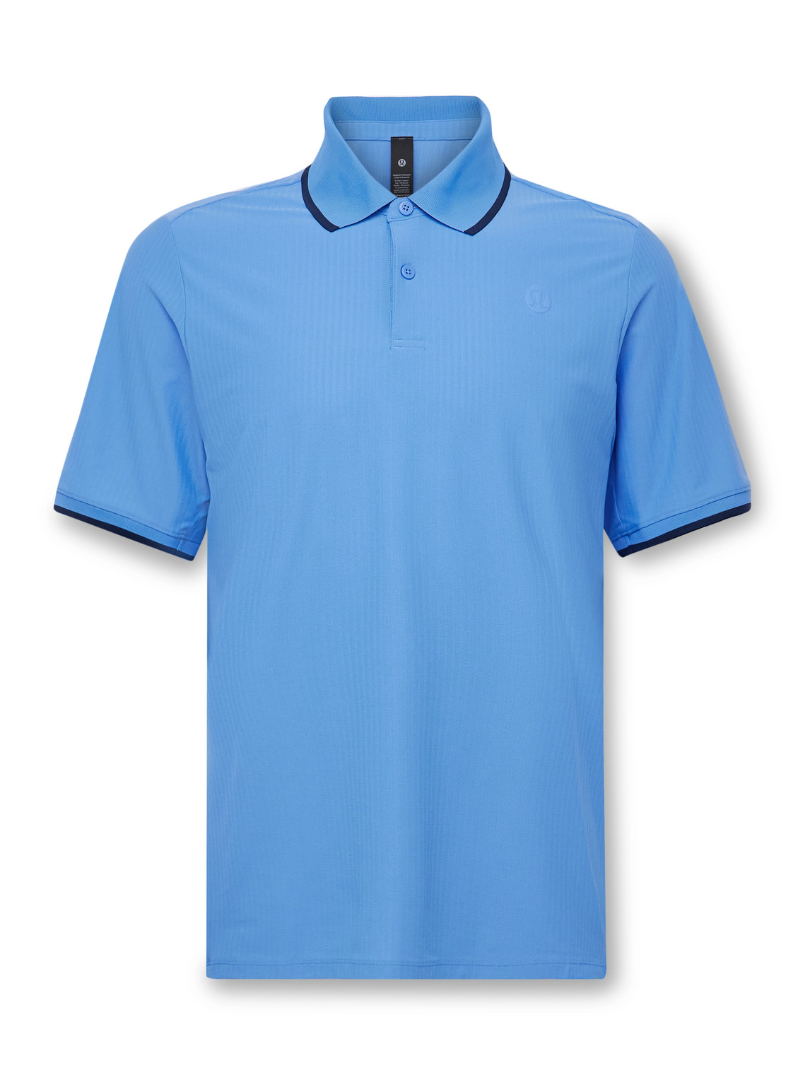 Lululemon Slim-fit Logo-appliquéd Recycled-mesh Tennis Polo Shirt In Blue