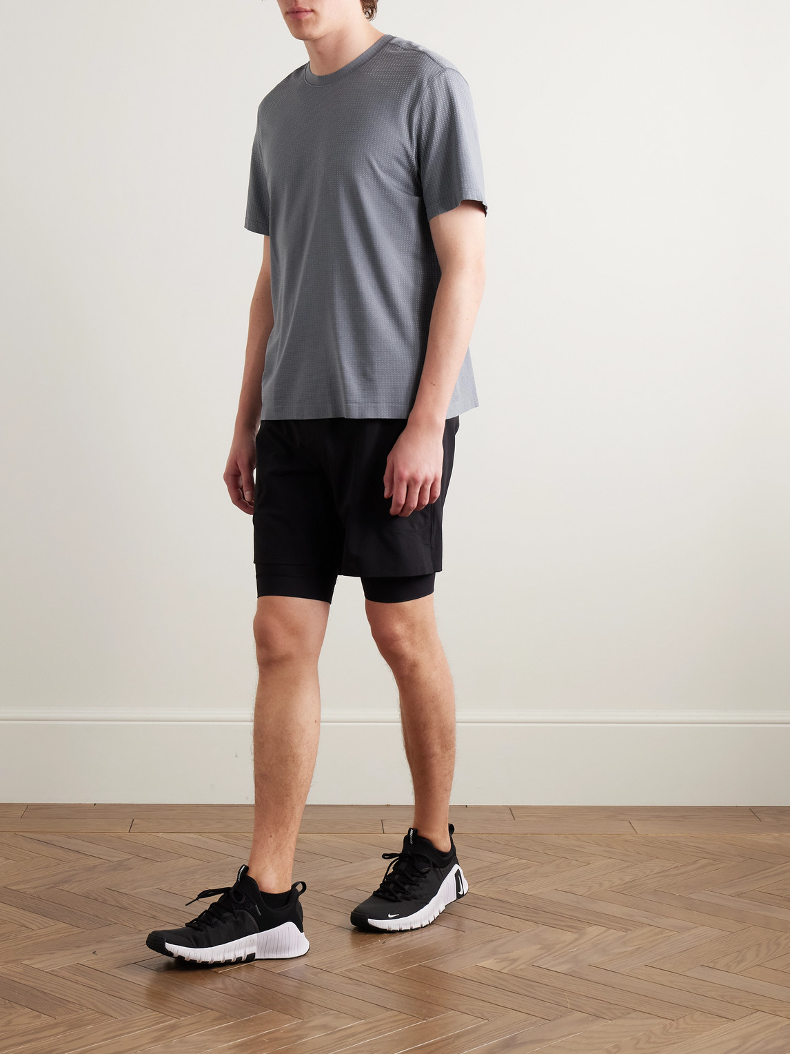 Lululemon Metal Vent Tech Stretch-jersey T-shirt In Gray