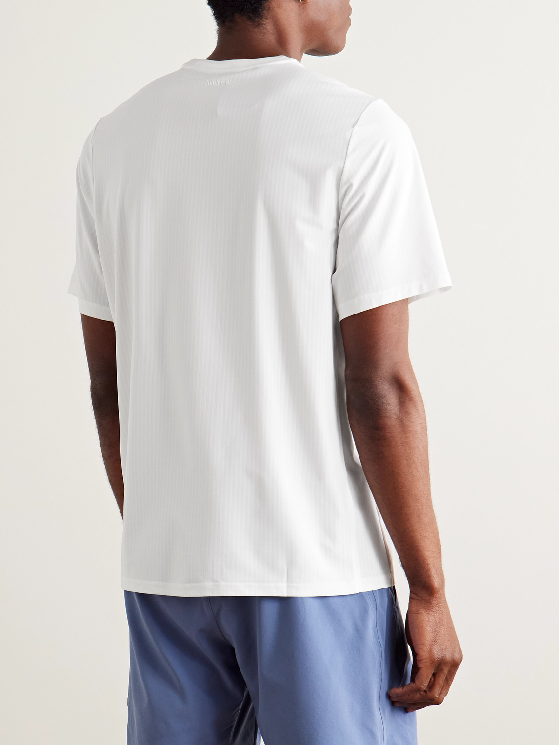 LULULEMON LOGO-PRINT RECYCLED-MESH TENNIS T-SHIRT