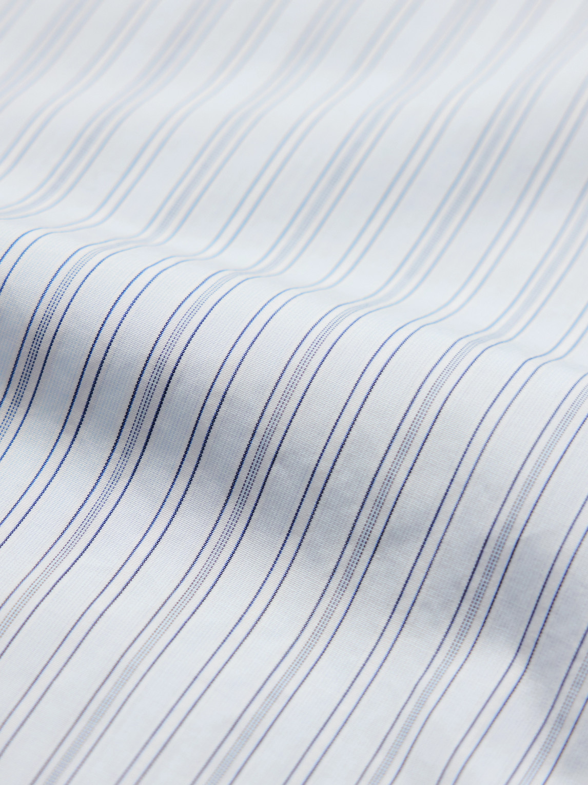 Shop Mfpen Evening Pinstriped Cotton-poplin Shirt In Blue