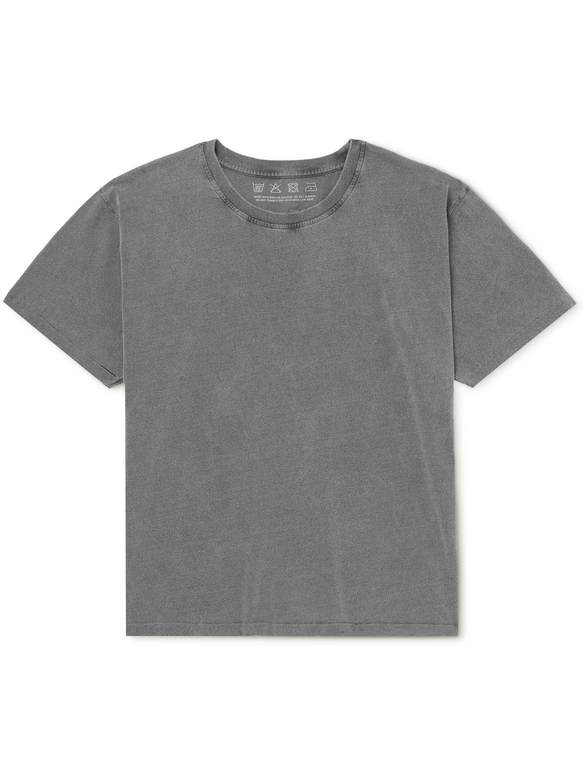 Mfpen New Garment-dyed Brushed Organic Cotton-jersey T-shirt In Grey