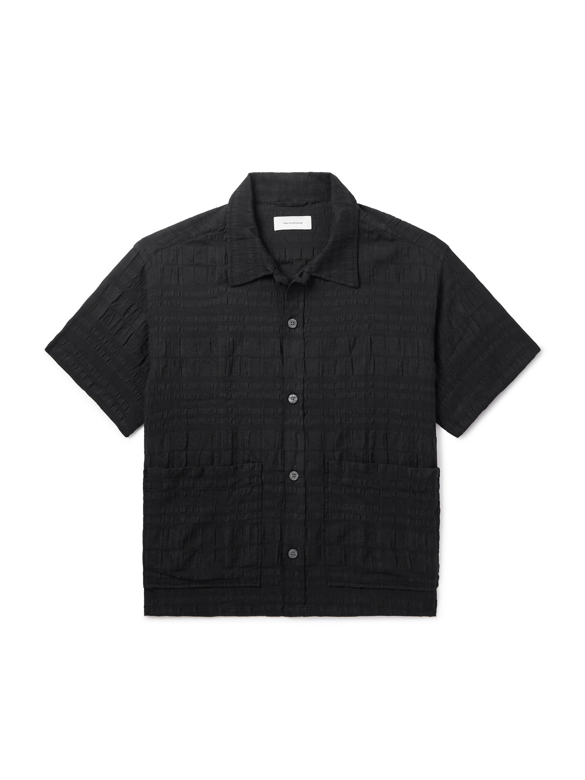 Stretch-Cotton and Linen-Blend Seersucker Shirt