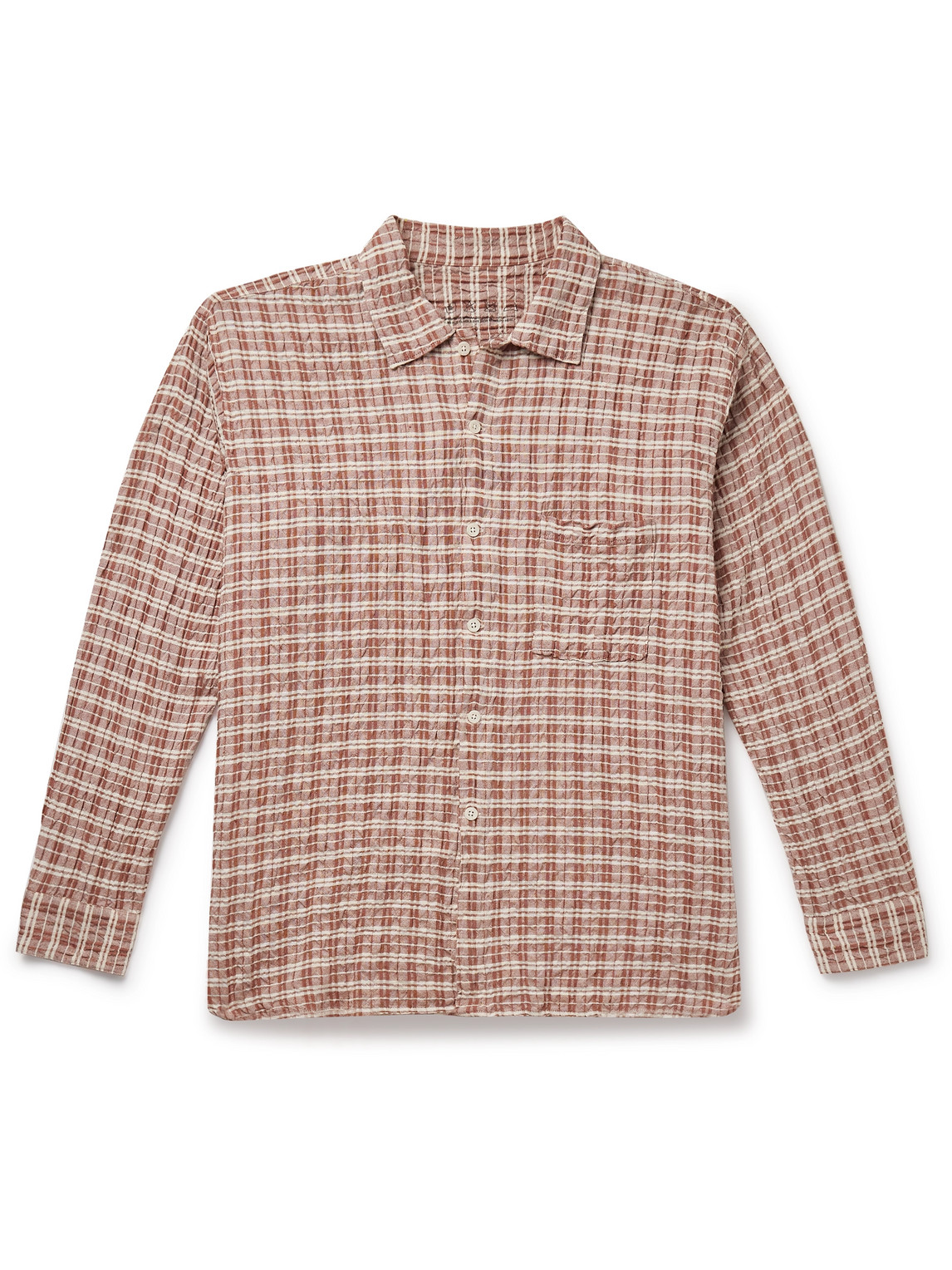 Mechanic Checked Cotton and Linen-Blend Seersucker Shirt