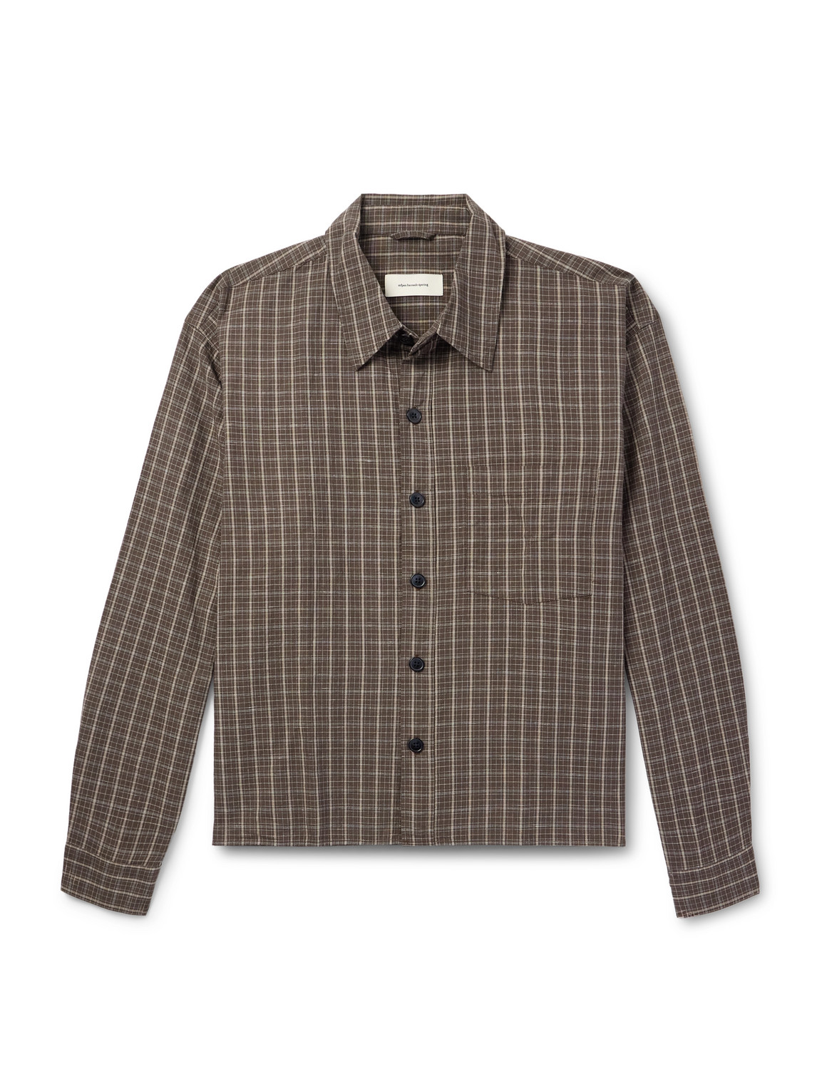 Checked Cotton and Linen-Blend Shirt