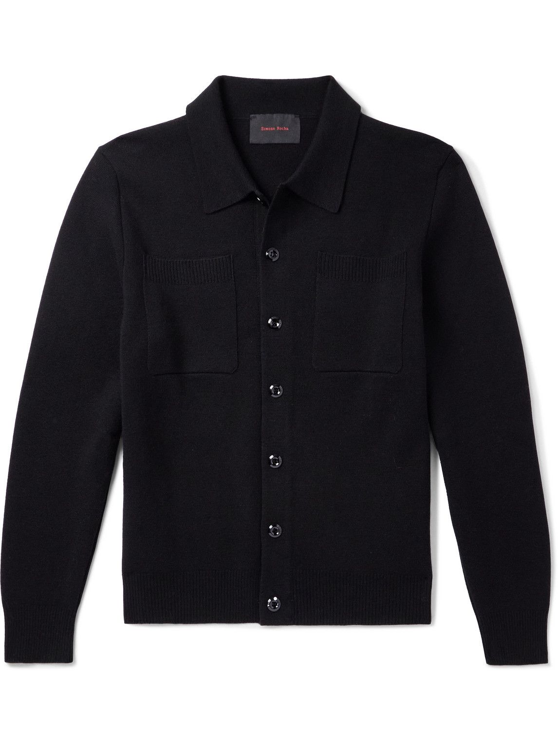 Simone Rocha Merino Wool Cardigan In Black