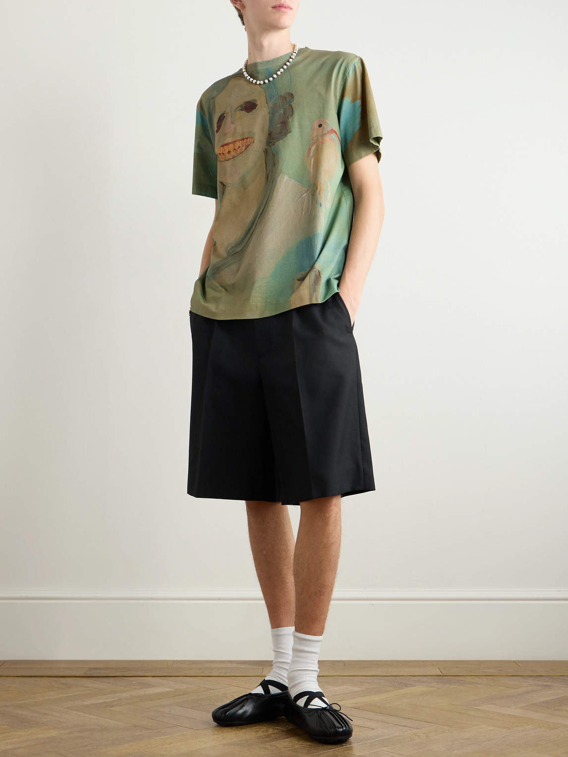 【関税込み】Simone Rocha グリーン Lady With A Bird Tシャツ Simone Rocha: グリーン Lady With A Bird Tシャツ | SSENSE 日本