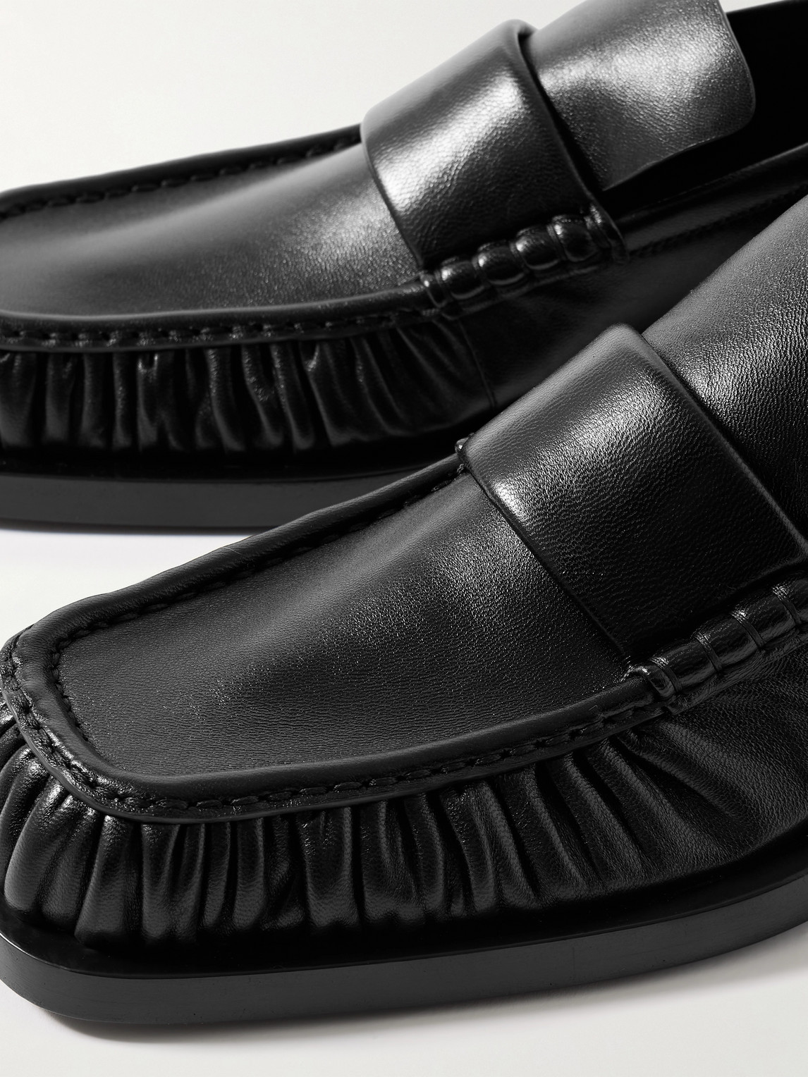 Jil Sander Leather Loafers In Black