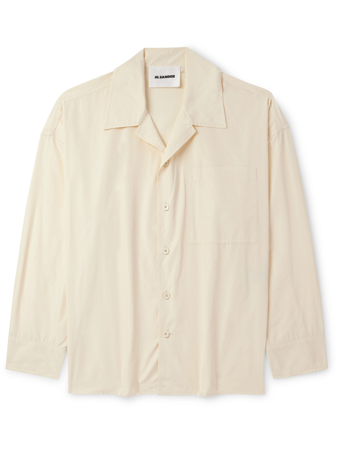 Jil Sander Camp-collar Shell Shirt In Neutrals