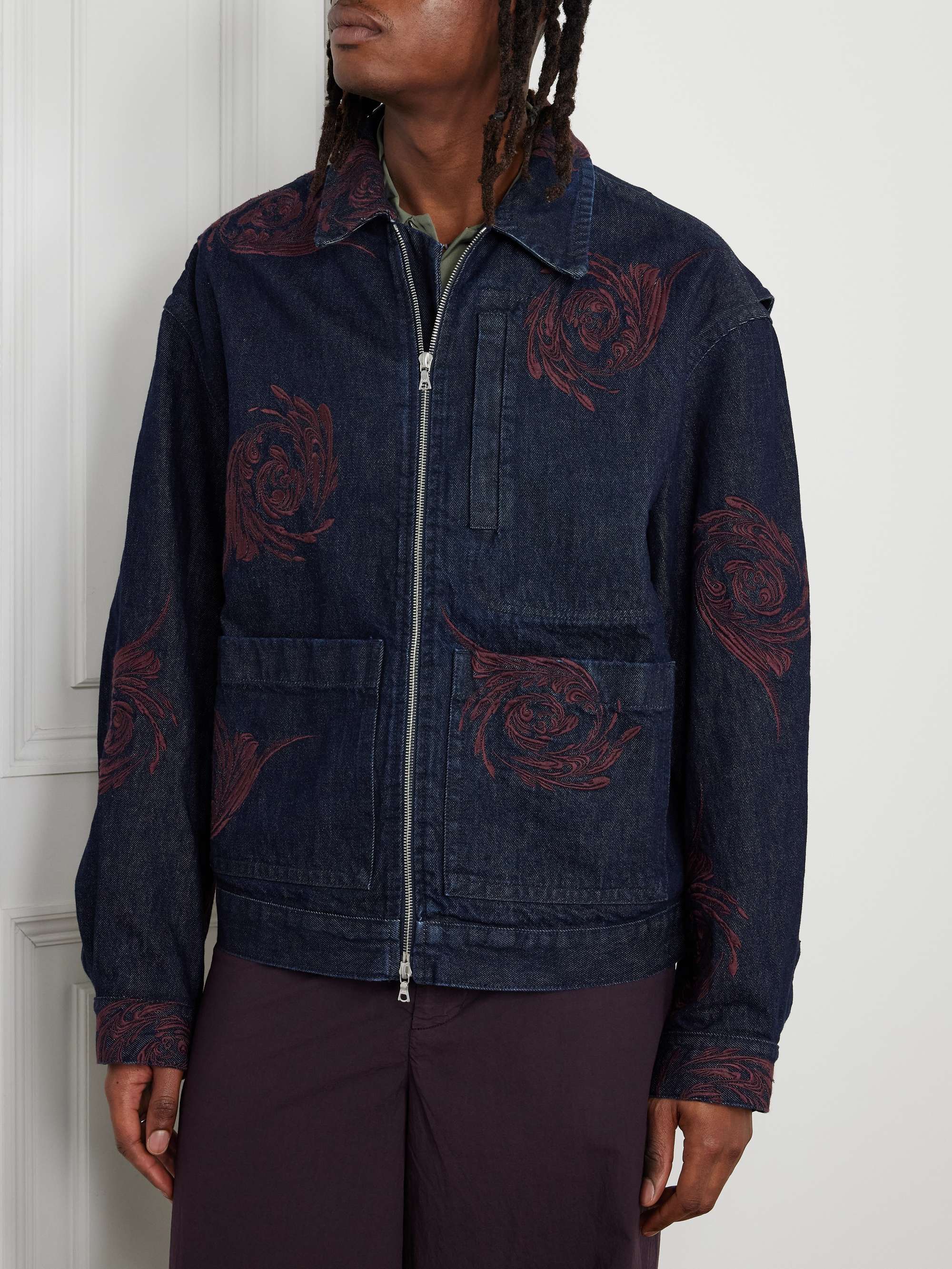 DRIES VAN NOTEN Embroidered Denim Jacket for Men | MR PORTER