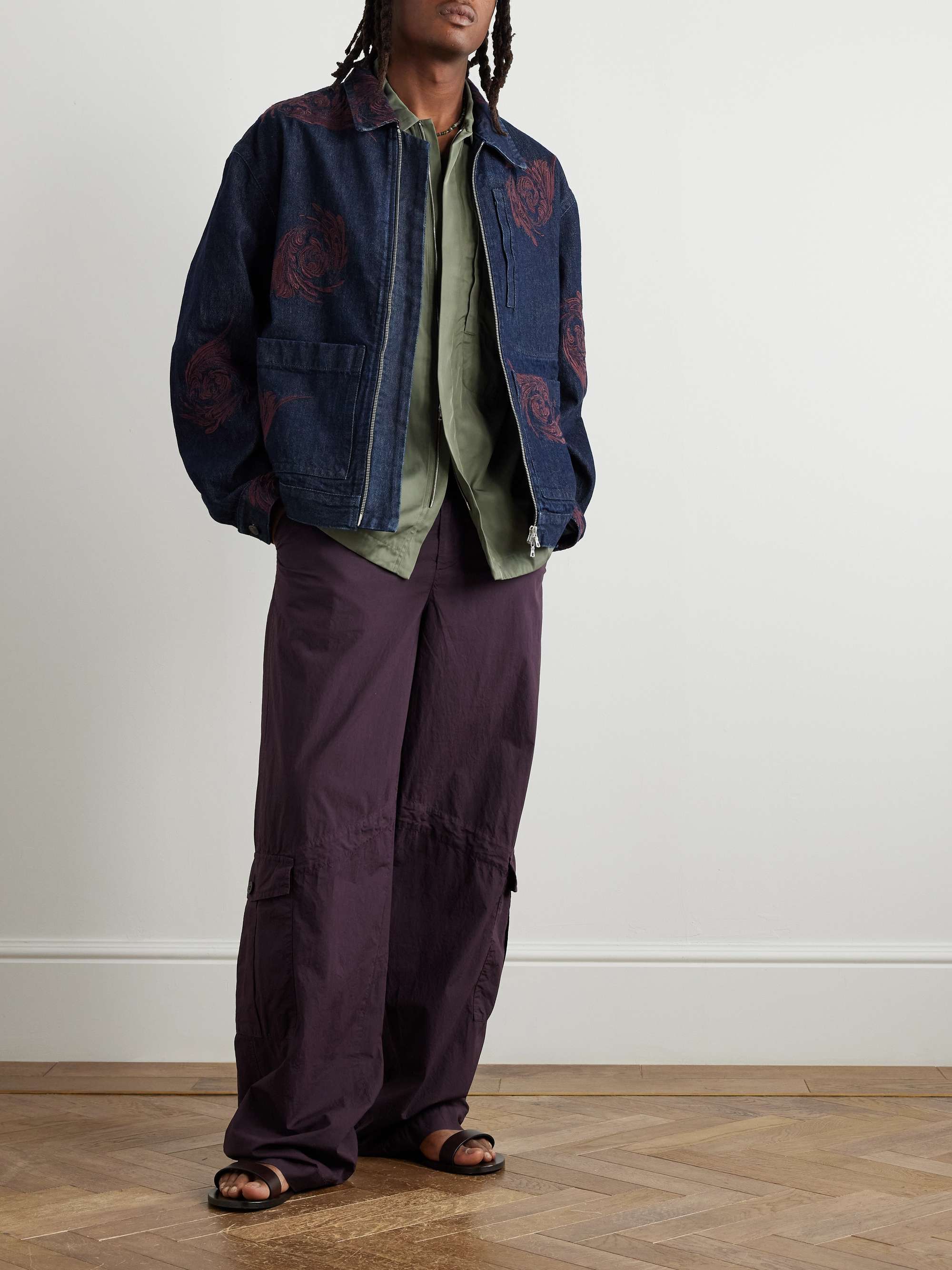 送料無料 いくらから DRIES VAN NOTEN Embroidered Denim Jacket for Men | MR PORTER ジャケット・アウター