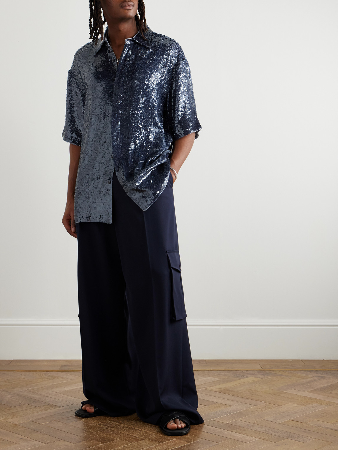 Sequined Crepe Shirt — 2