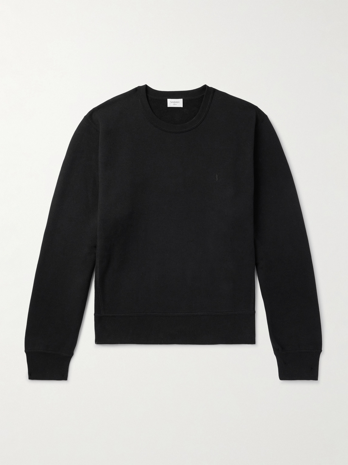 Saint Laurent Logo-Embroidered Cotton-Jersey weatshirt - Men