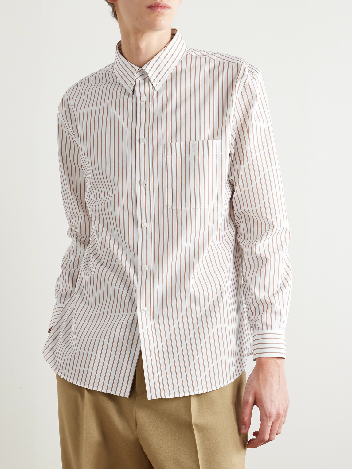 Tシャツ・カットソー Saint Laurent SS25 White poplin shirt (832339Y1J61 9601) Saint Laurent SS25 White poplin shirt (832339Y1J61 9601