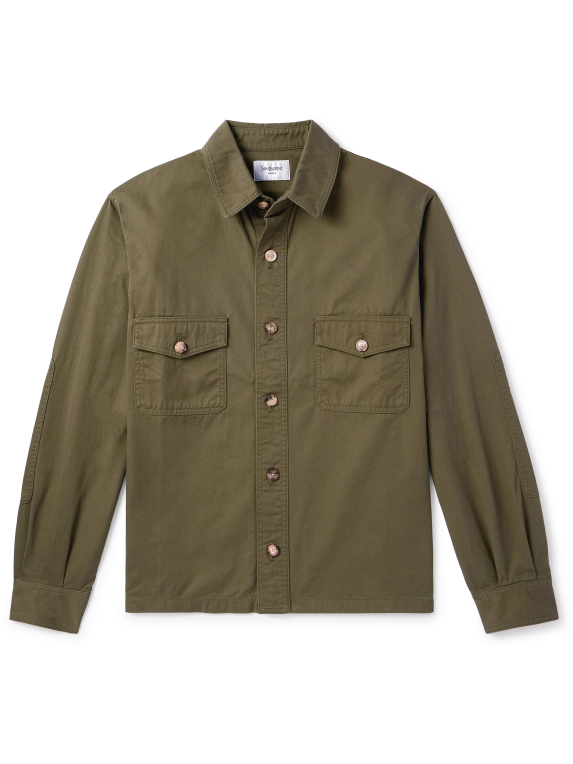 Saint Laurent Denim Overshirt In Green
