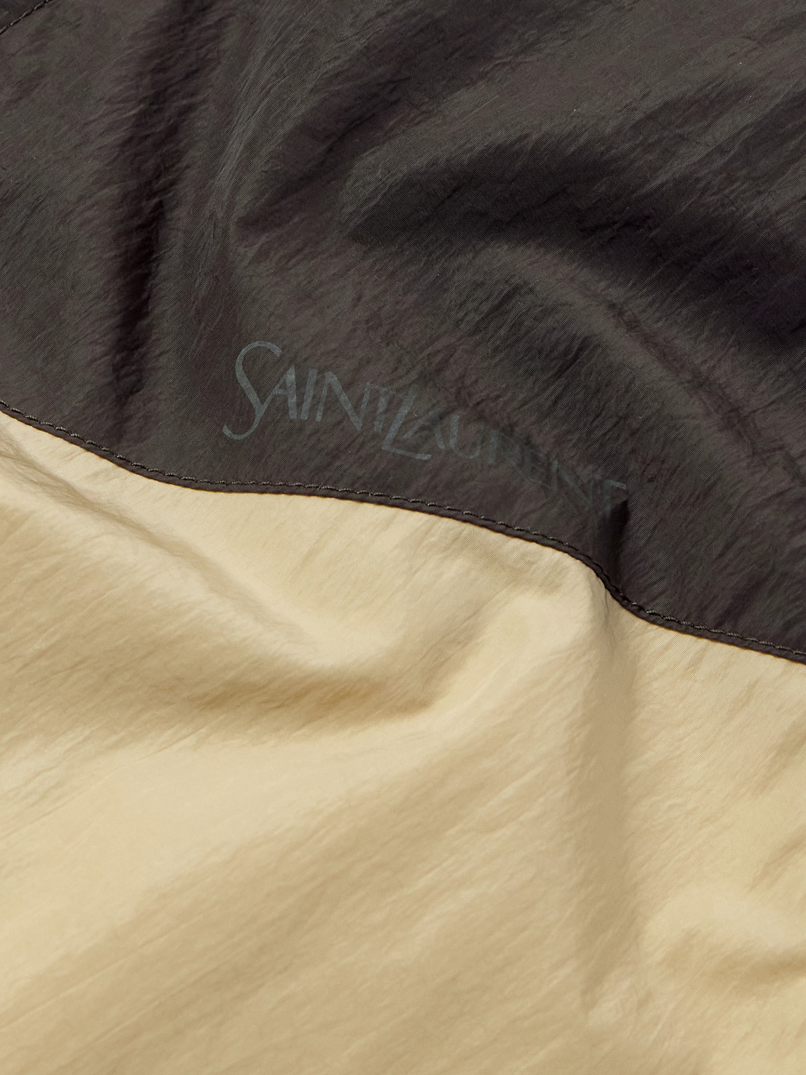 Saint Laurent Logo-print Panelled Shell Track Jacket In White