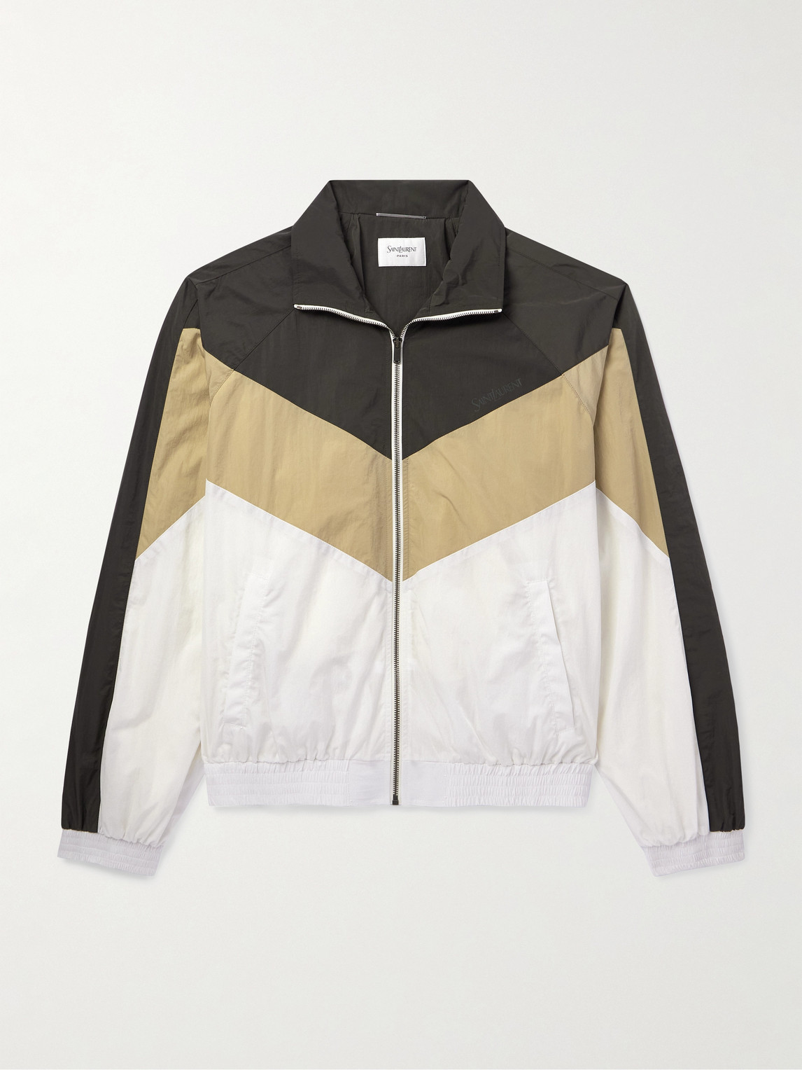 Saint Laurent Logo-Print Panelled Shell Track Jacket - Men