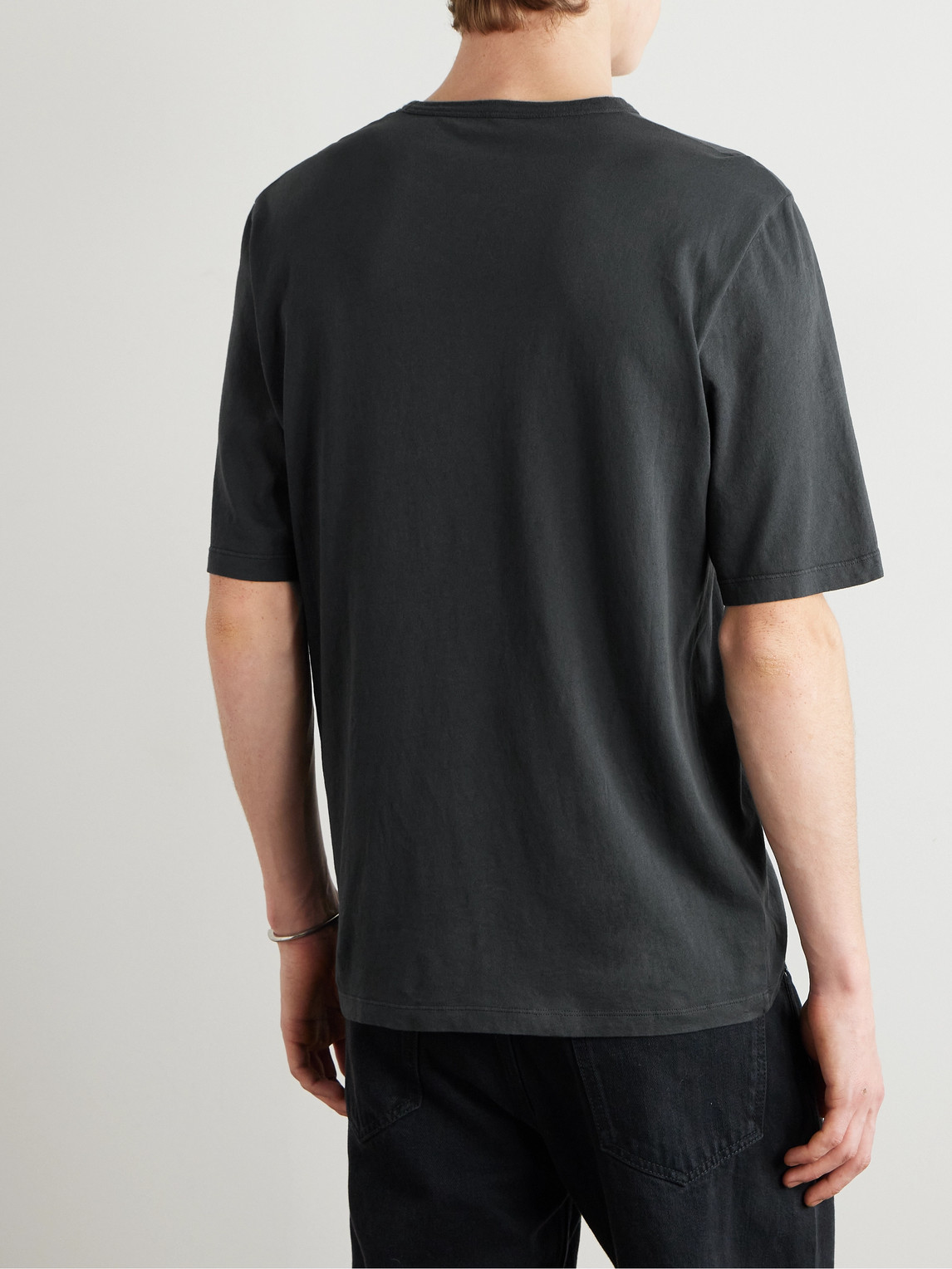 サンローラン Cotton t-shirt with logo embroidery Saint Laurent Cotton Logo T-Shirt | Harrods US