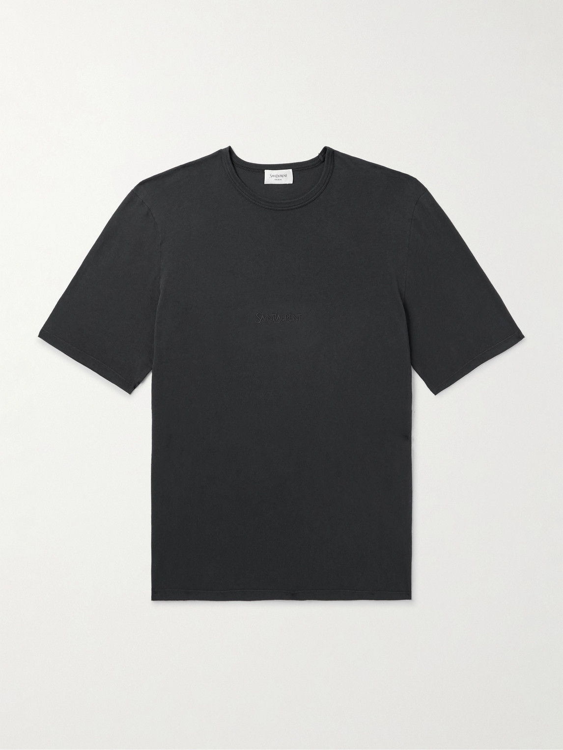 Saint Laurent Logo-Embroidered Cotton-Jersey T-hirt - Men