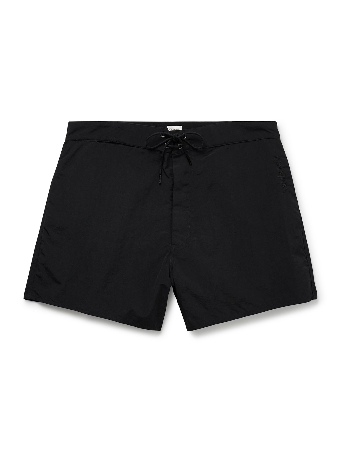 Saint Laurent Slim-fit Short-length Swim Shorts In Black