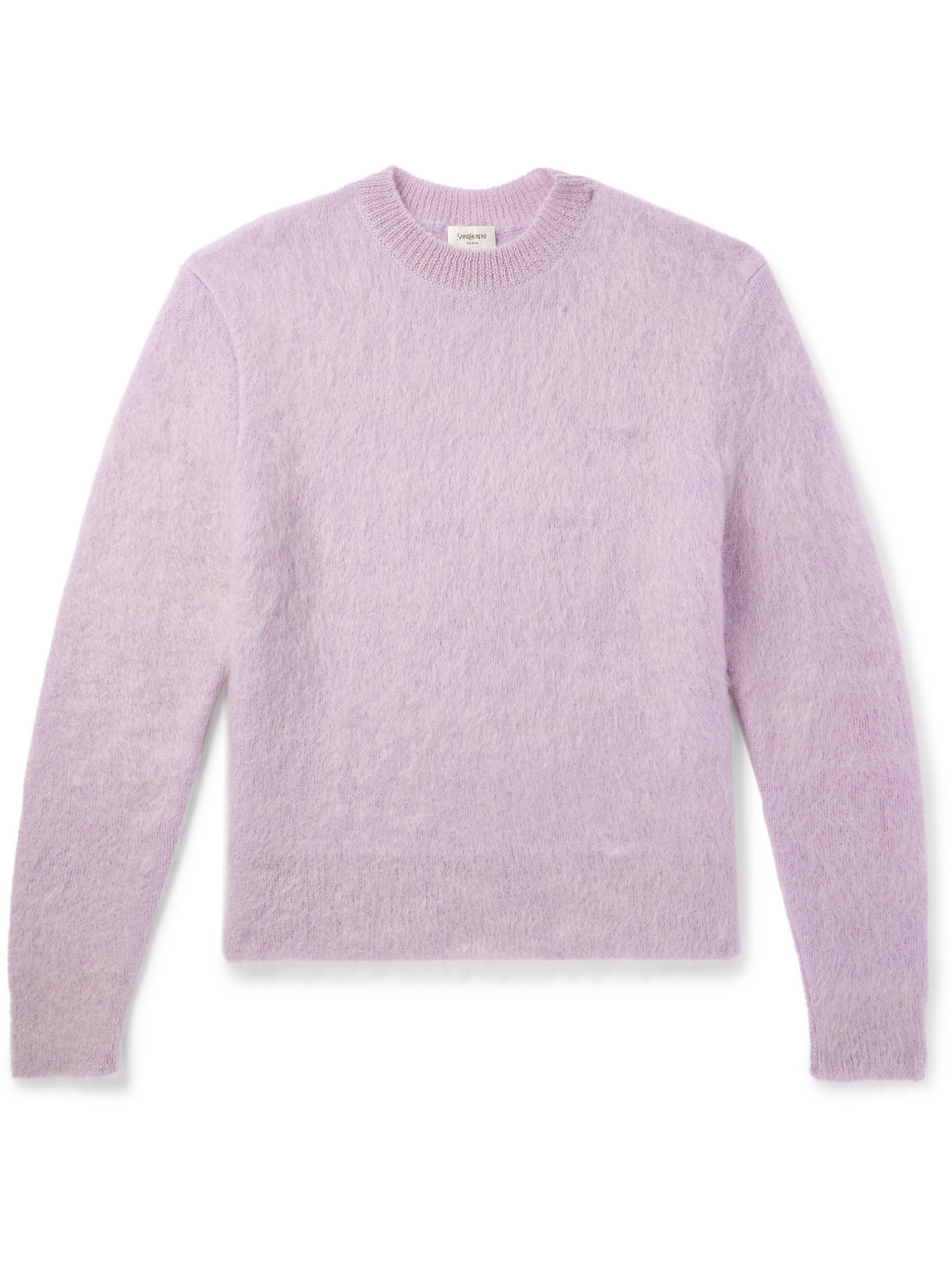 Saint Laurent Slim-fit Mohair-blend Sweater In Purple