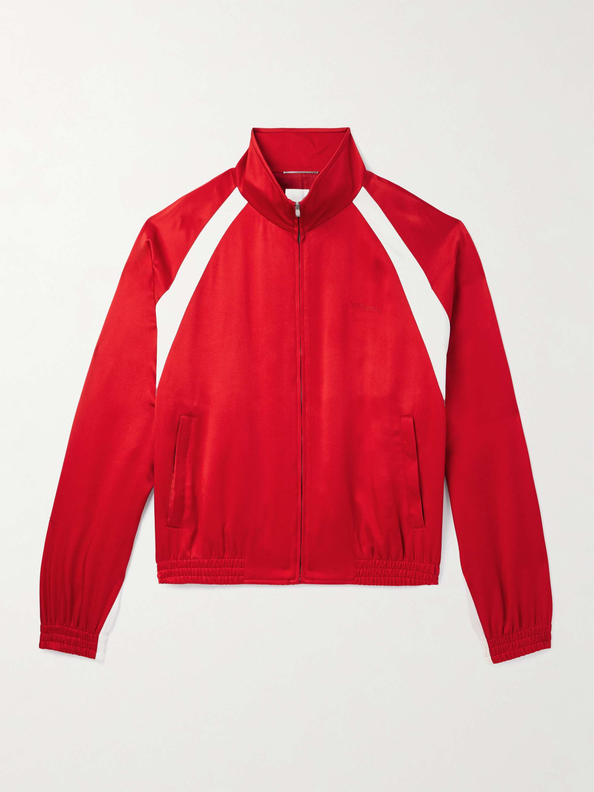 SAINT LAURENT Striped Satin Track Jacket for Men | MR PORTER SAINT LAURENT Striped Satin Track Jacket for Men | MR PORTER