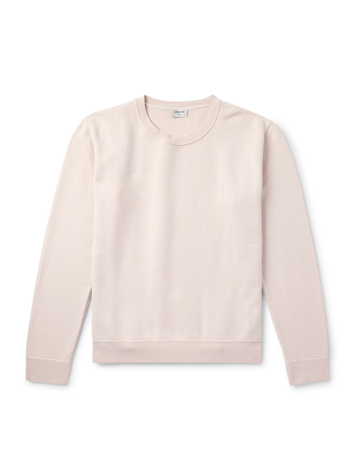 Saint Laurent Logo-embroidered Cotton-jersey Sweatshirt