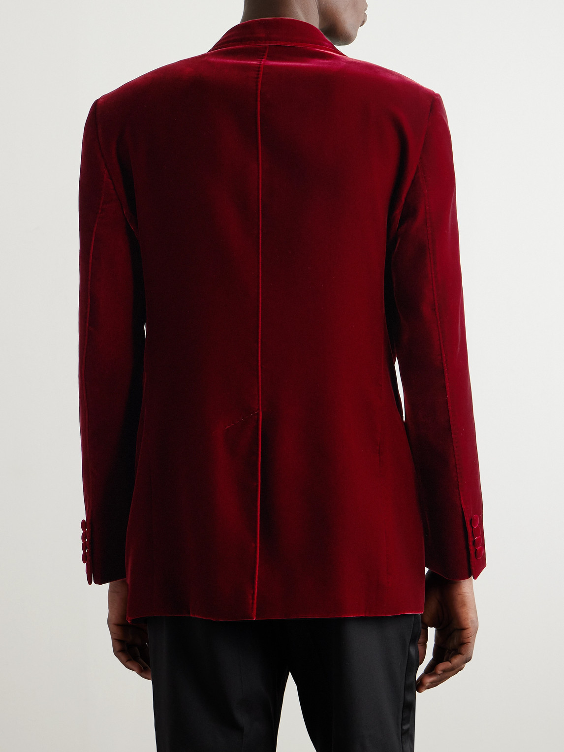 Saint Laurent Lapel Long-sleeved Suit Coat In Red