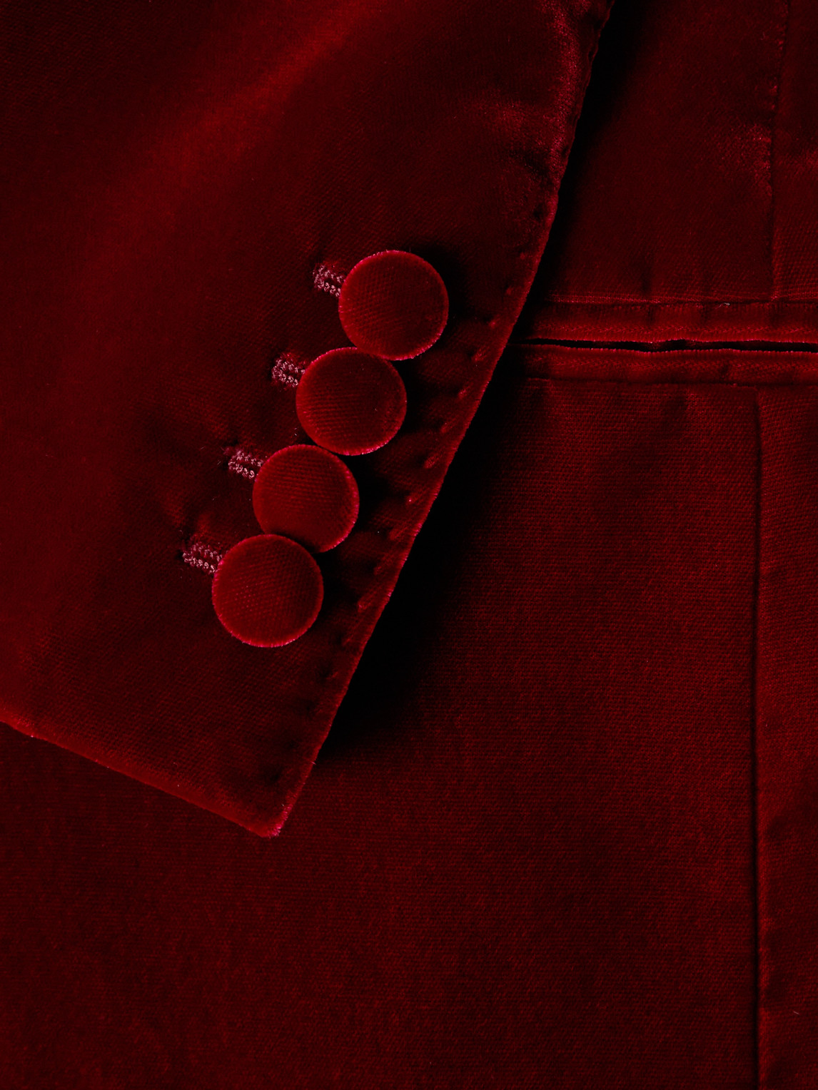 Saint Laurent Lapel Long-sleeved Suit Coat In Red