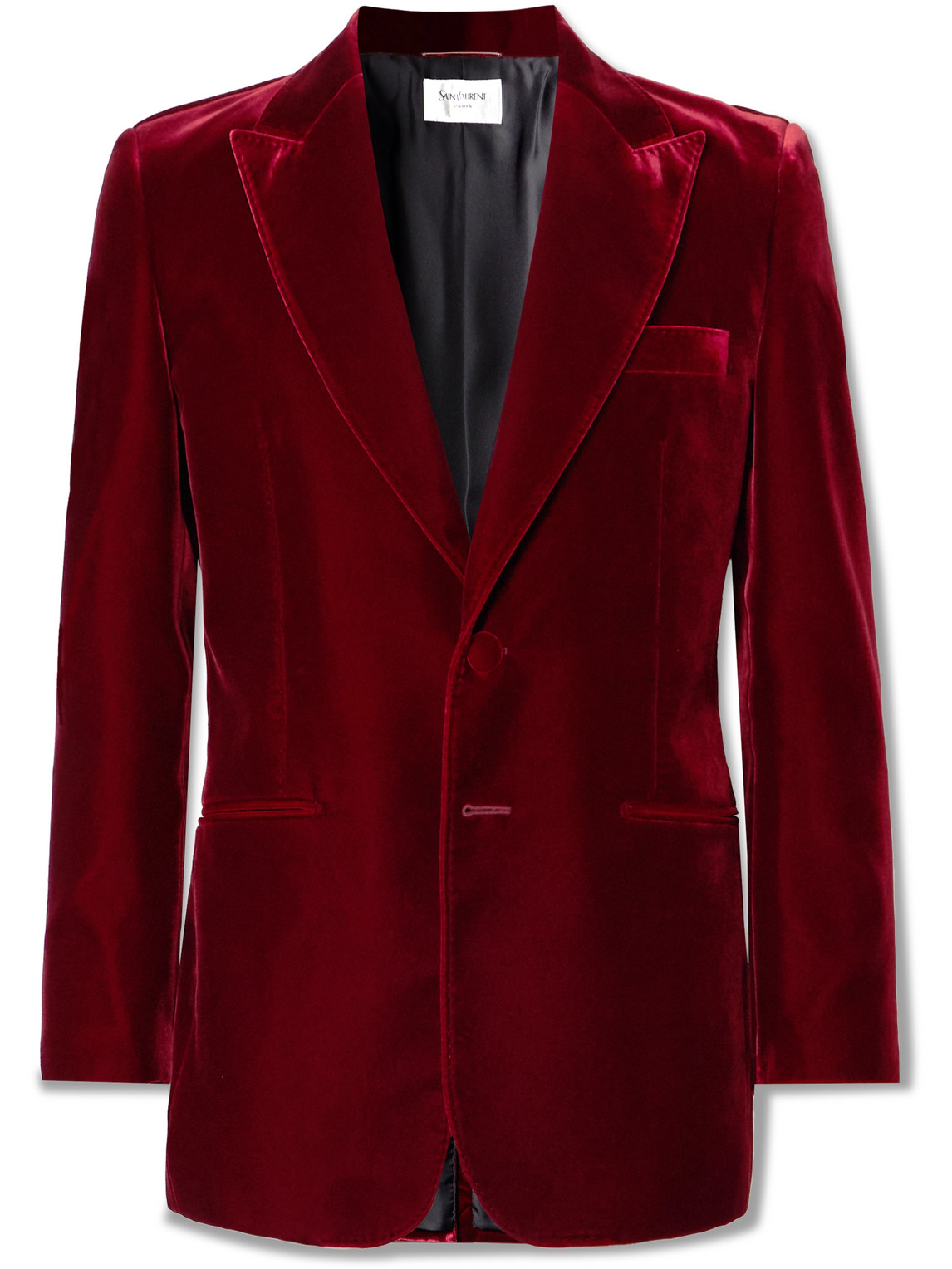 Saint Laurent Lapel Long-sleeved Suit Coat In Red