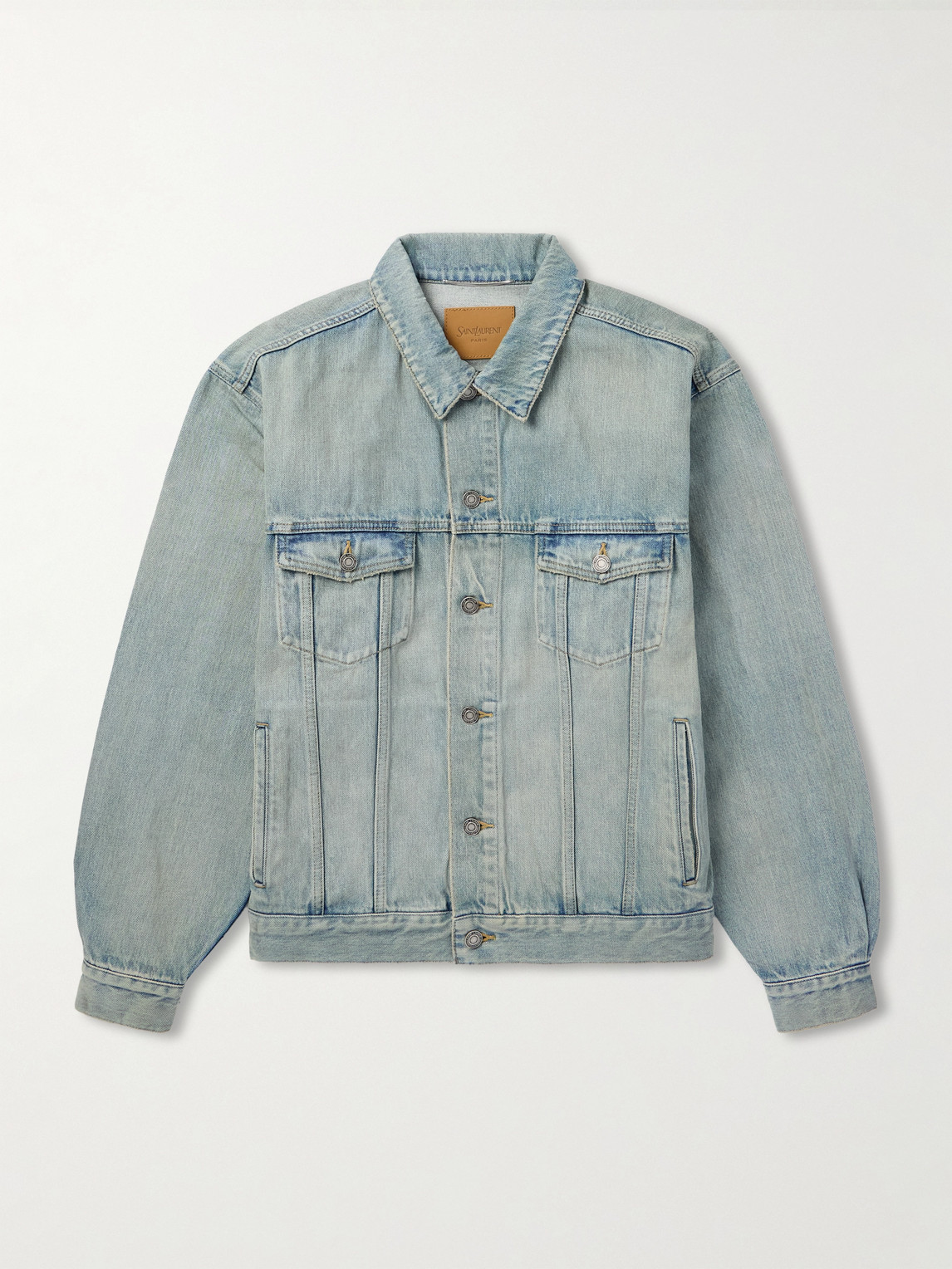Saint Laurent Distressed Denim Trucker Jacket - Men