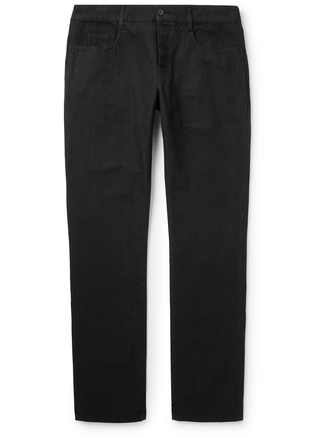 Straight-Leg Cotton-Canvas Trousers