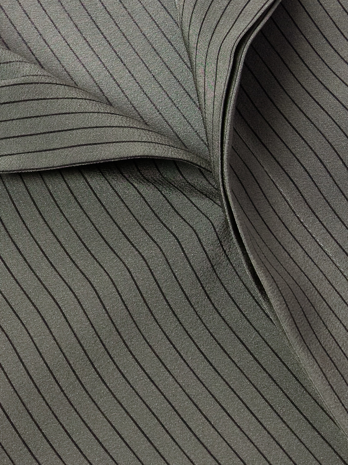 Saint Laurent Striped Silk Shirt In Gray