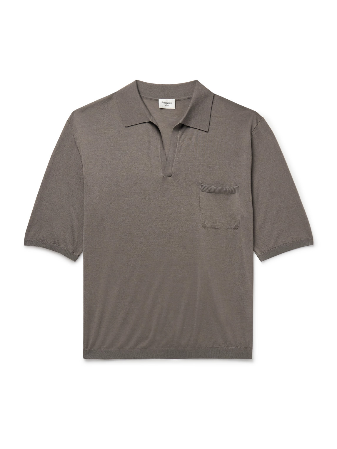 Saint Laurent Wool Polo Shirt In Gray