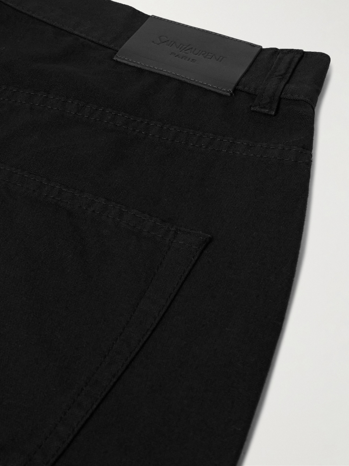 Saint Laurent Wide-leg Cotton-canvas Shorts In Black